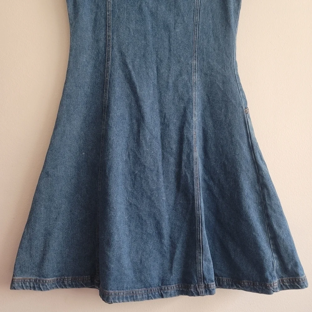 VTG Rough Diamond Girls 14 Denim‎ Fit & Flare Dress Pockets Y2K